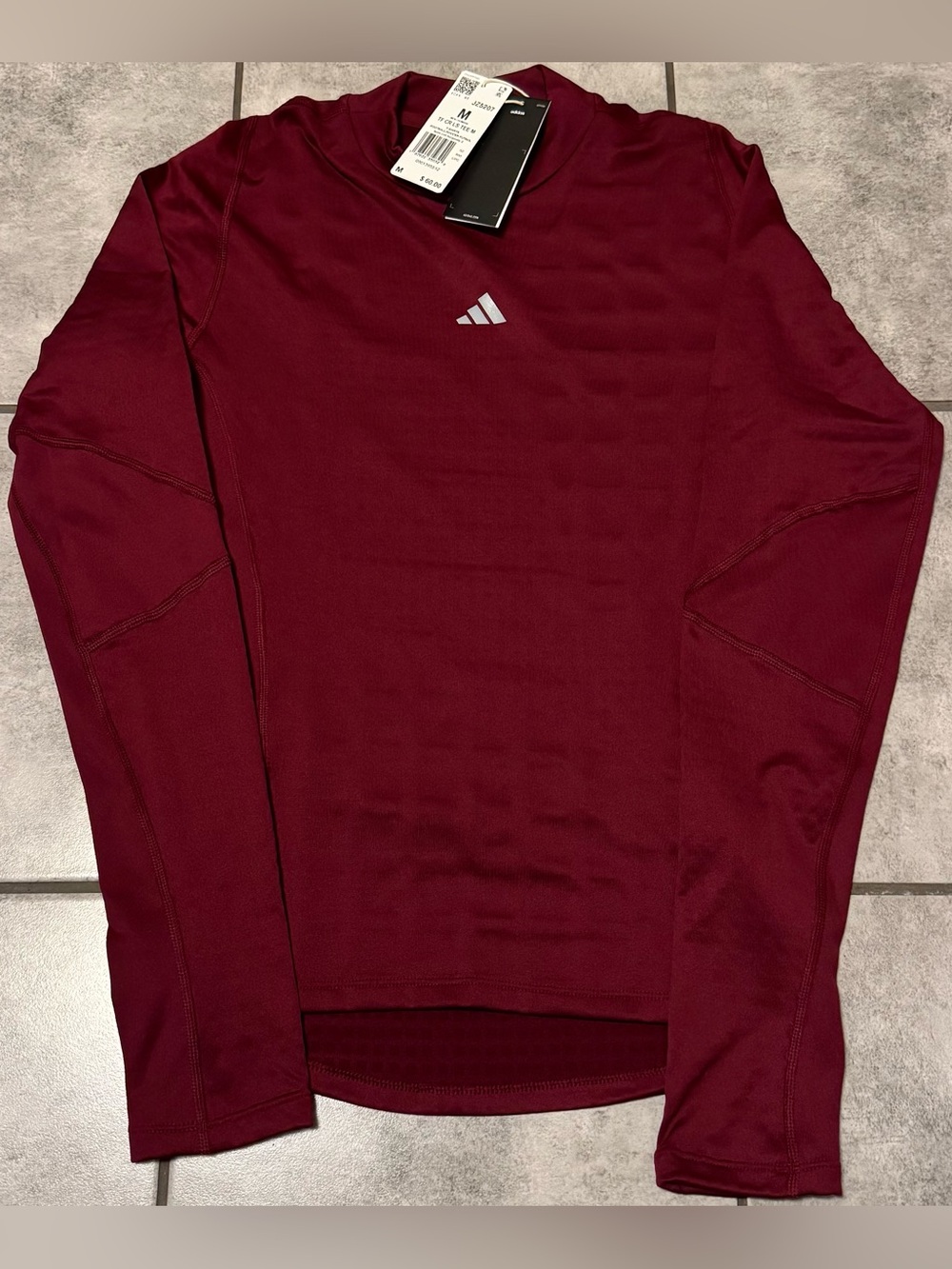 Adidas Men's Techfit COLD.RDY Long Sleeve Tee Size Medium NWT Football/soccer